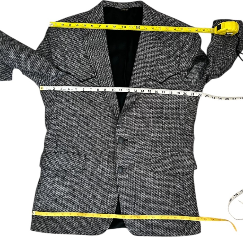 PAGANO WEST Vintage Men’s WesternStyle Blazer SportCoat Gray Tweed WoolBlend 42R - Picture 13 of 15